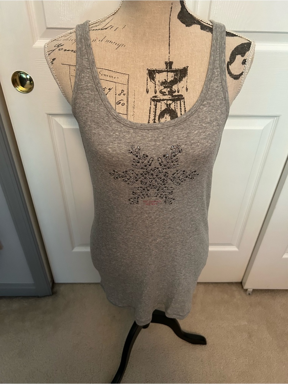 Victoria's Secret Gray Studded Snowflake Tank
